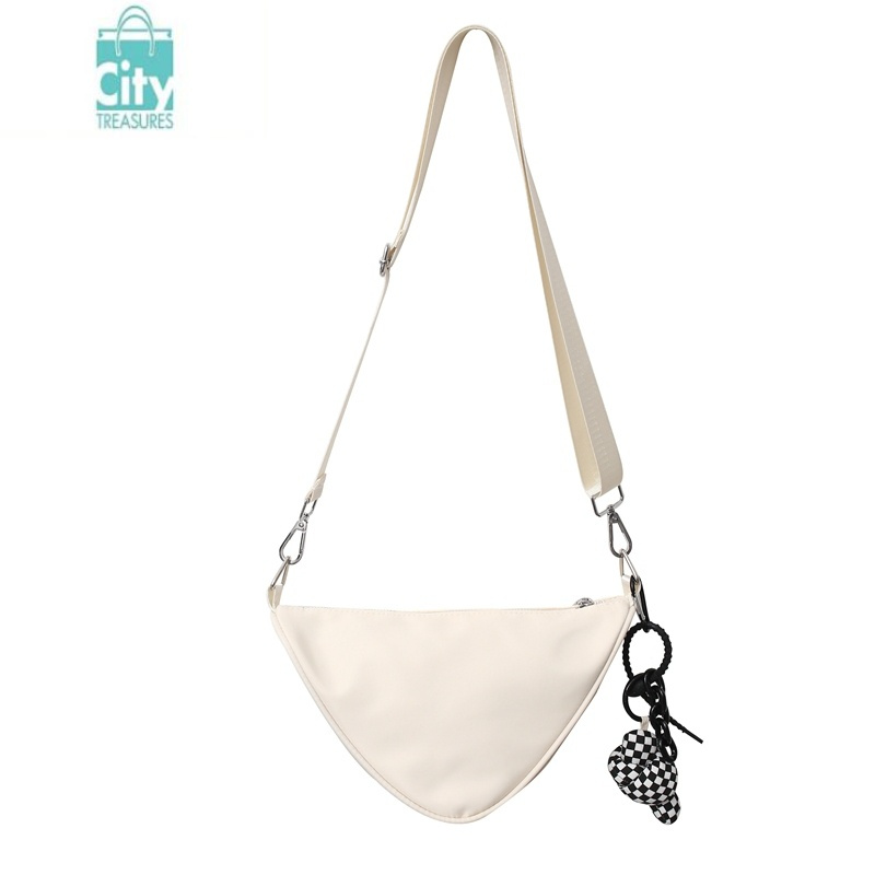 bangdou夏季时尚三角包帆布斜挎小包包女2024新款休闲百搭运动单肩