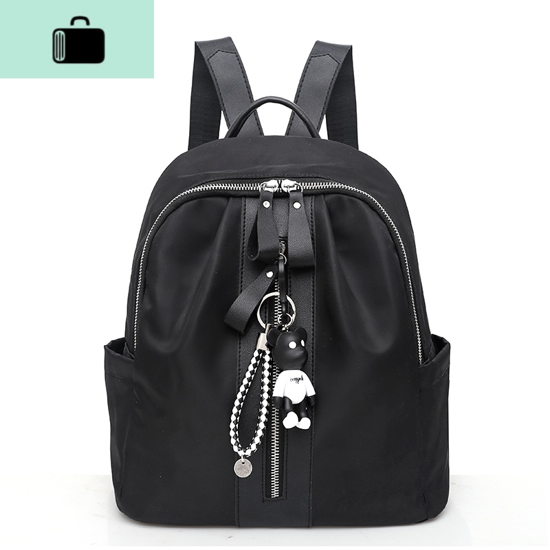 2020新款尼龙牛津布双肩包女韩版潮时尚百搭背包学院风书包妈咪包NEW LAKE 【BH3363】黑色