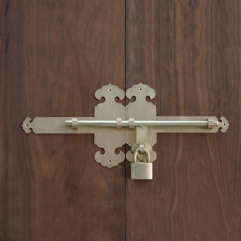 中式加厚插销老式木门锁花园古建庭院大门门闩仿古门扣铜门栓