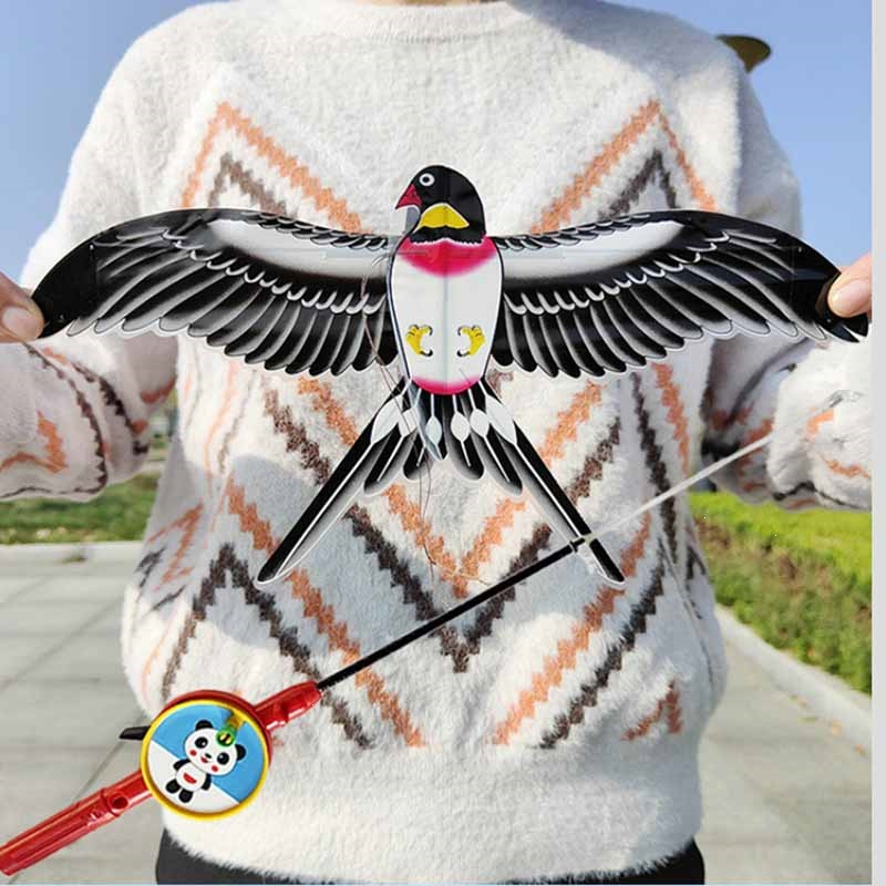 钓鱼竿小风筝闪电客微风易飞儿童小号手持新款动态专用迷你卡通蝴蝶