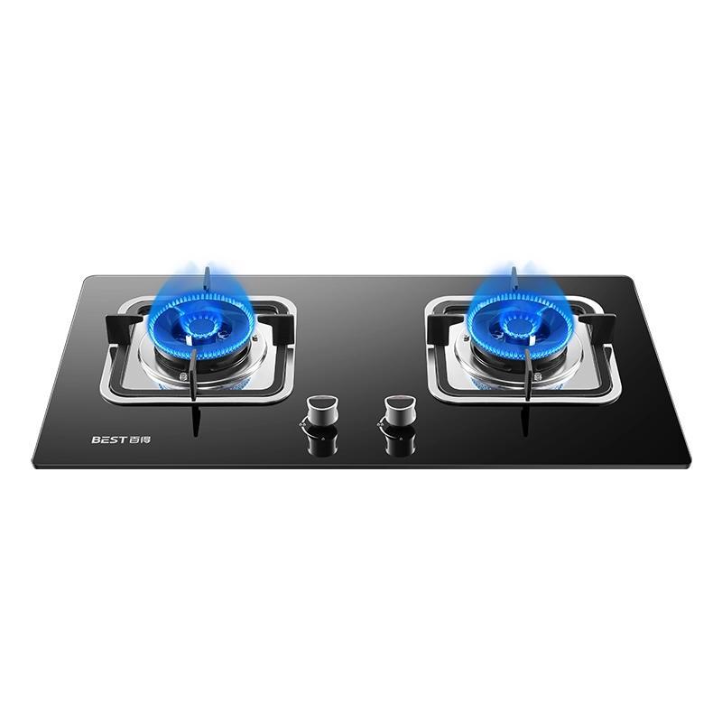 华帝股份 百得(BEST) 家用燃气灶煤气炉钢化玻璃双眼台嵌两用一级能效猛火灶4.1KW火力JZY-DZ33B 液化气款高清大图