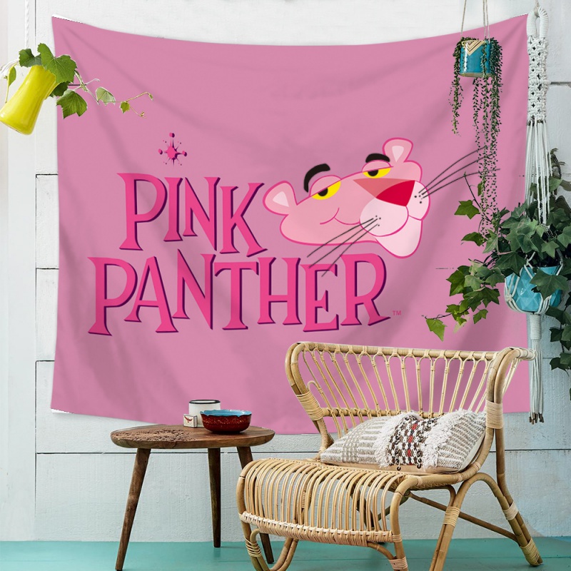 美帮汇粉红豹INS北欧芭蕉叶床头卧室客厅墙壁装饰挂毯墙挂布桌布背景布 图三 100高*150宽厘米高清大图