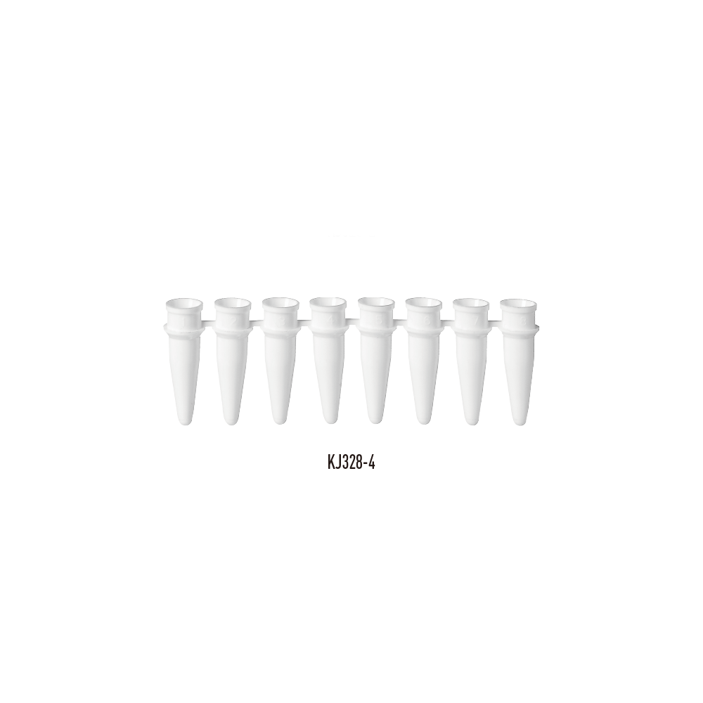KANG JIAN康健医疗pcr8连管平盖八排管透明管盖分离荧光定量八连管 0.2ml八联PCR管125支/盒K家28高清大图