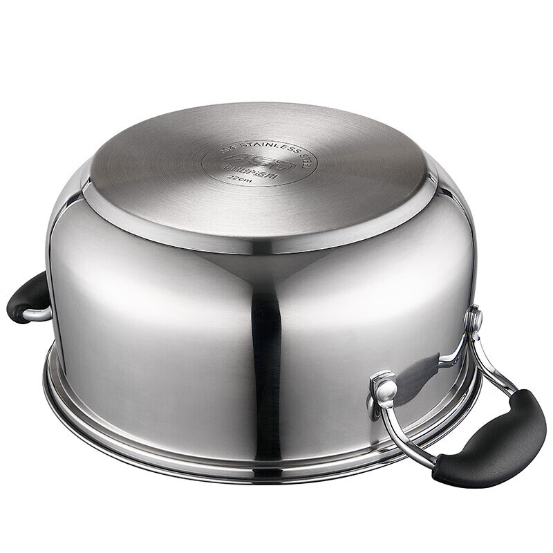 爱仕达asd304不锈钢复底汤锅奶锅22cm迷你辅食小锅不挑炉灶ts22a1j