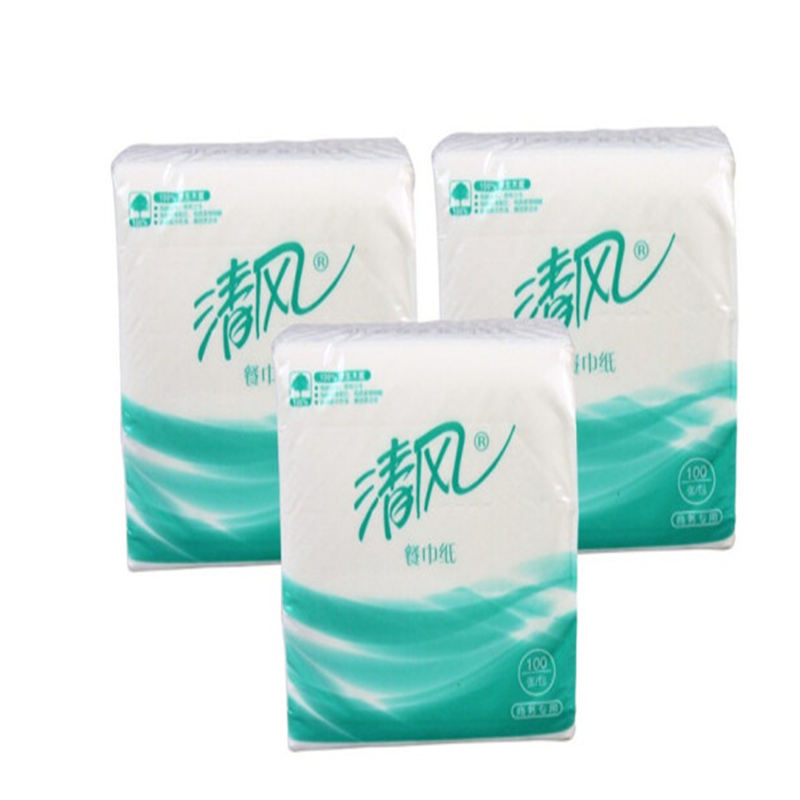 清风b7aam单层100抽餐巾纸