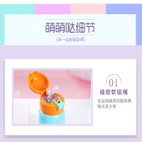 博思源男女孩儿童保温杯带吸管学生三杯盖两用便携卡通水壶水杯-可爱小兔保温杯500ml