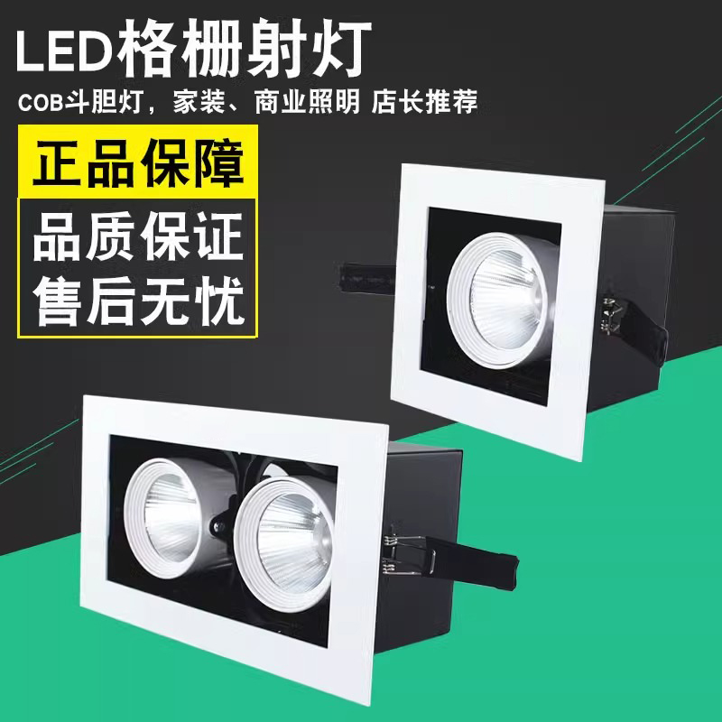 led格栅射灯COB豆胆灯斗胆灯射灯高清大图