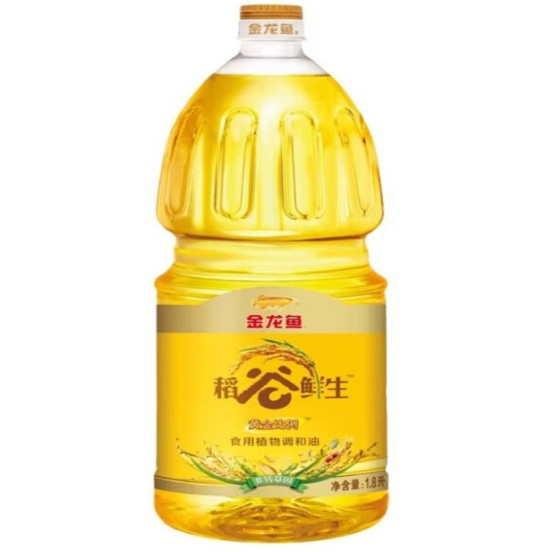 金龙鱼稻谷鲜生黄金比例食用植物调和油1.8L烹饪煎炸 黄金比例稻谷鲜生调和油1.8L f