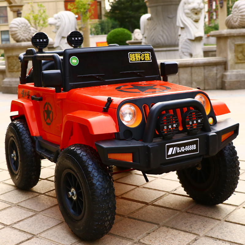 儿童电动车四轮四驱越野车开心孕小孩可做人遥控汽车宝宝带摇摆玩具车