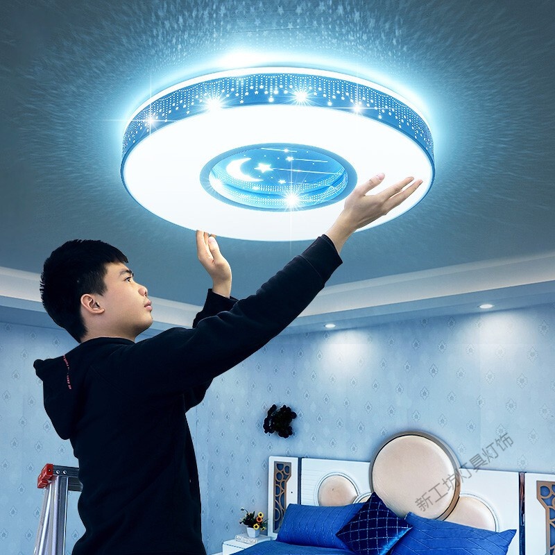 苏宁放心购 卧室灯儿童房灯卧室吸顶灯儿童房吸顶灯女孩男孩儿童灯卧室灯具星星创意卡通儿童房间灯公主led灯高清大图