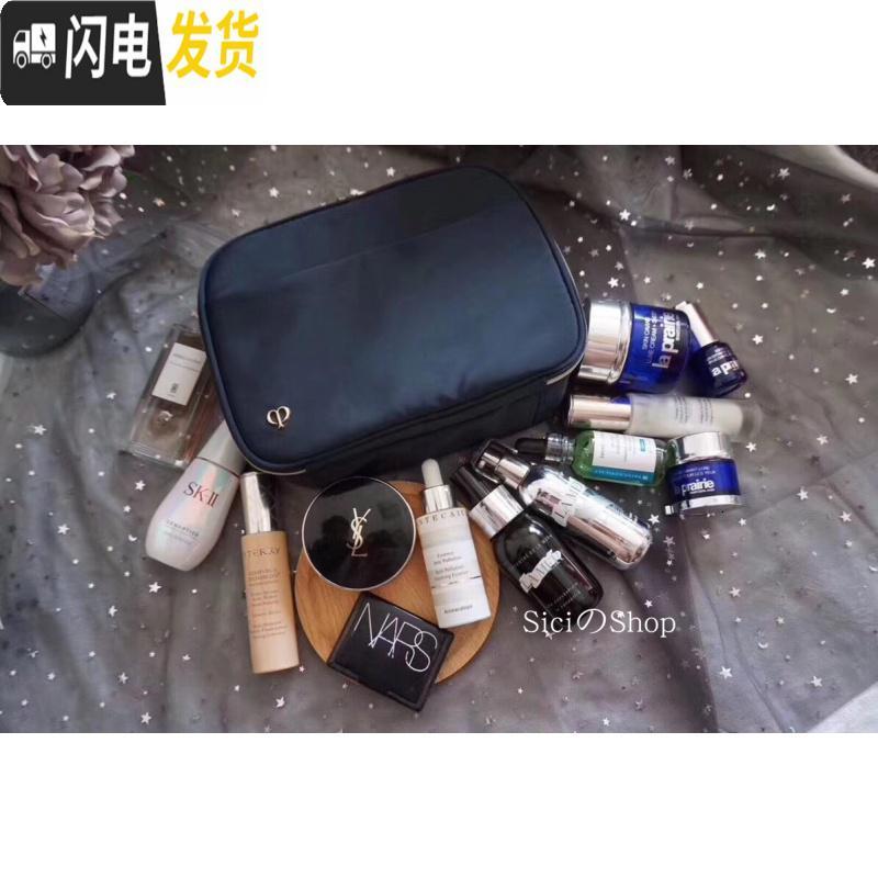 三维工匠CPB多功能化妆包 防水大容量 送化妆镜盒送字母包多功能洗漱包_999 蓝色化妆包1个