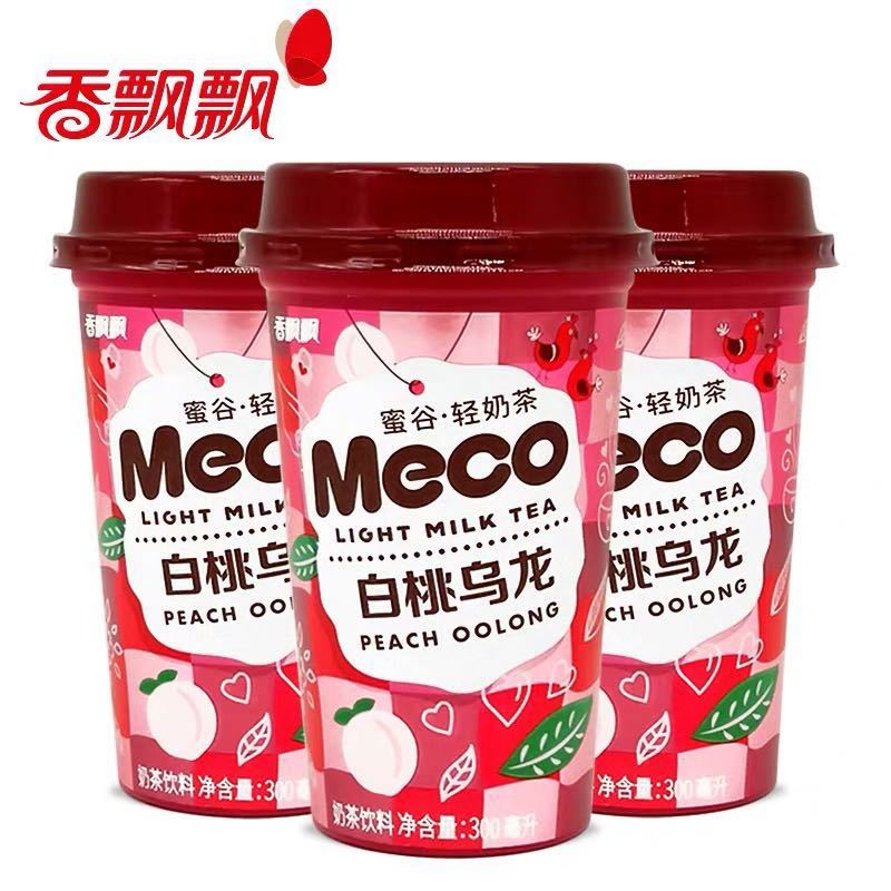 香飘飘meco轻奶茶白桃乌龙300ml*12杯白桃乌龙太妃奶茶早餐下午茶即饮奶茶免冲泡