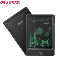 得力(deli)51003液晶电子手写板 5英寸黑色 电子画板荧光黑板写字板 儿童画板绘画涂鸦板商务草稿手绘板