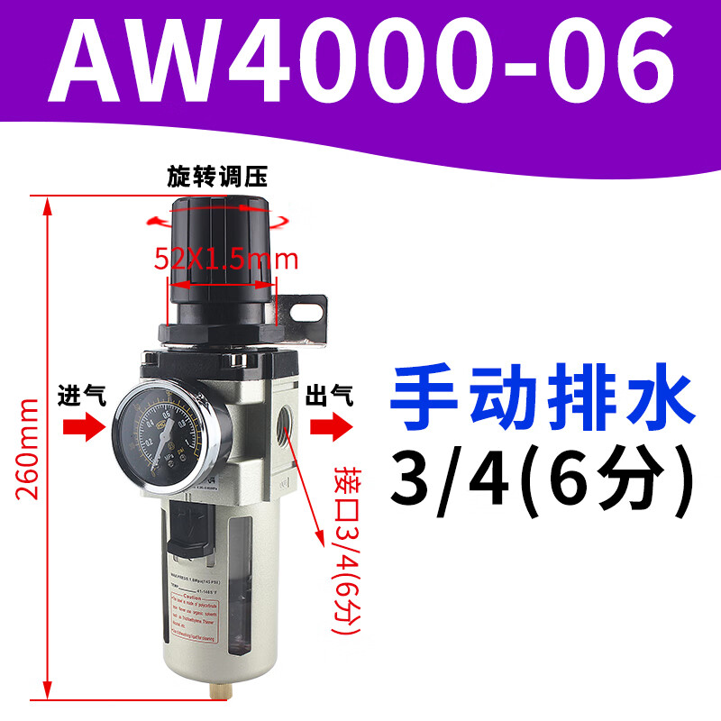 空气调压减压阀,型号AW4000-06,单位个高清大图