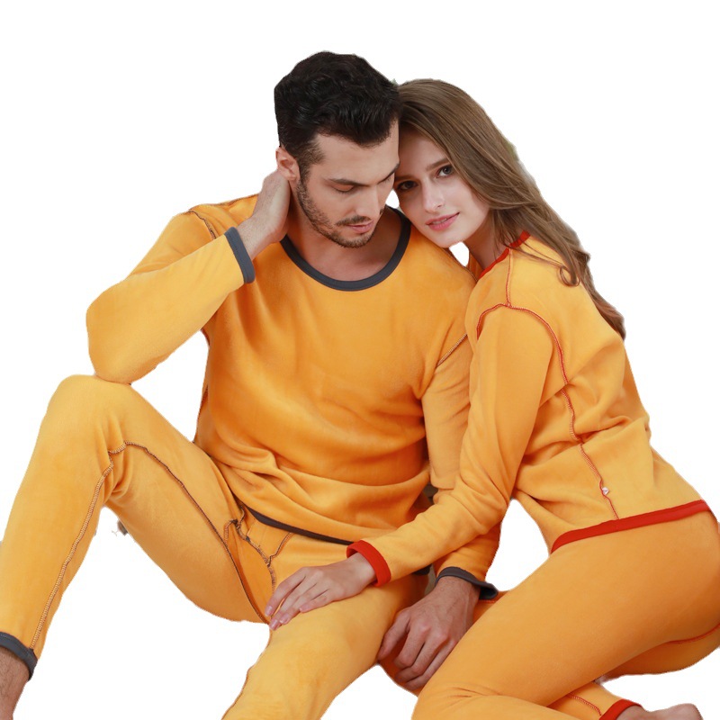 黄金绒保暖内衣男双层加绒加厚新款秋衣女士加大秋裤情侣套装_6_57高清大图