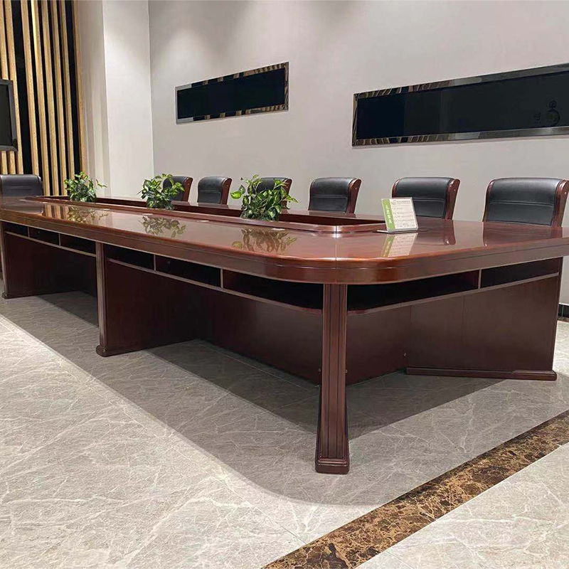 尔迈 会议室会议桌油漆贴实木皮大型会议桌洽谈桌 6米