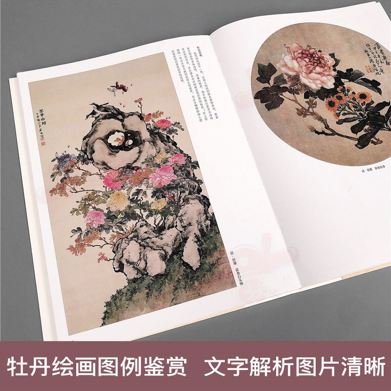 [正版图书]中国历代绘画百图 牡丹 苏百钧主编古代名家名作牡丹绘画作品集国画临摹欣赏明代清代牡丹图画册工笔国画书籍河南美