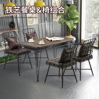 休闲铁艺沙发等候沙发理发店服装店会客沙发美式简约茶几组合桌椅