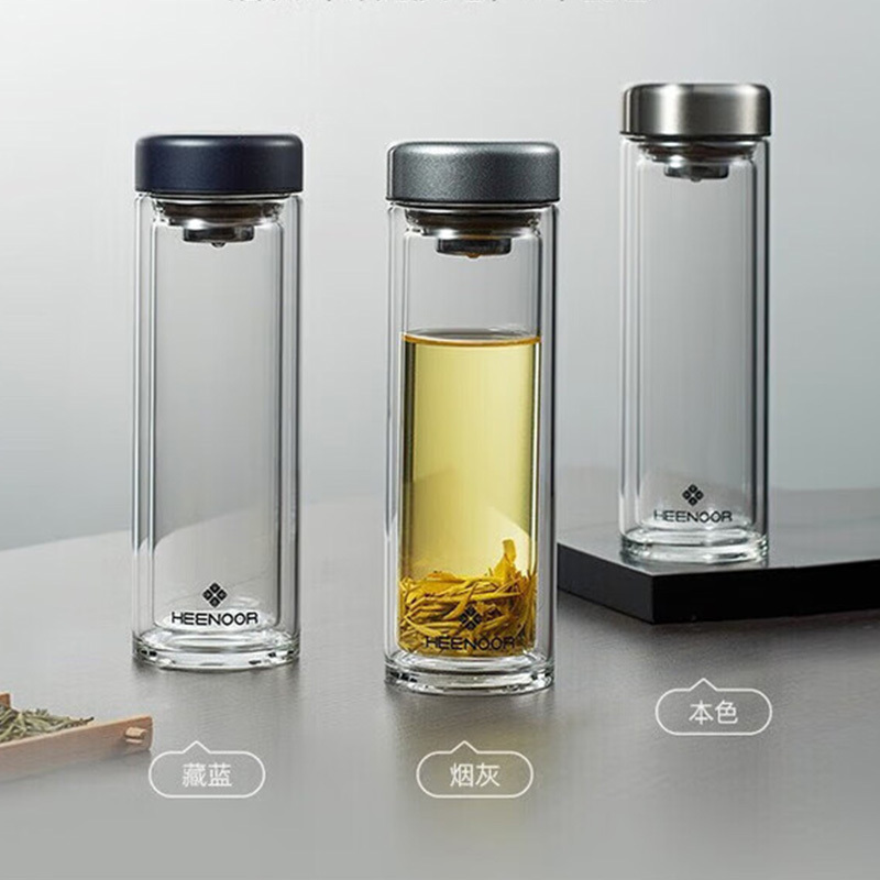 希诺玻璃杯290ml精品款便携耐用N-6567(颜色随机)高清大图