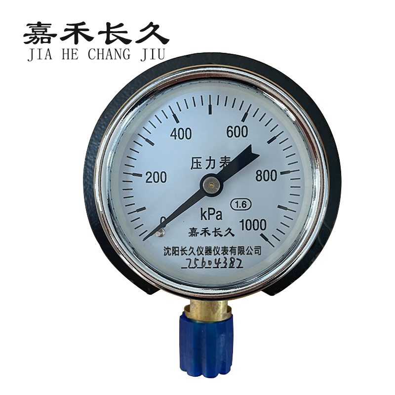 嘉禾长久 压力表带后边 Y60T 1.6级 0-1000KPA 块