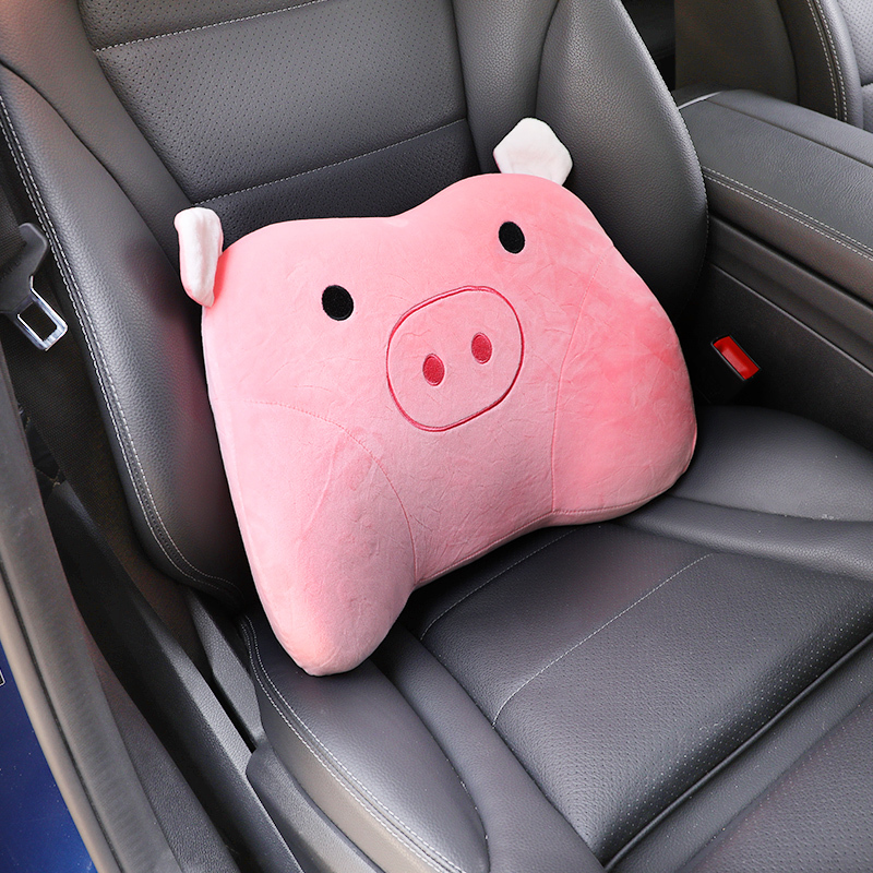 敬平汽车头枕腰靠记忆棉车用卡通可爱小猪一对护颈枕车载车上座椅靠枕