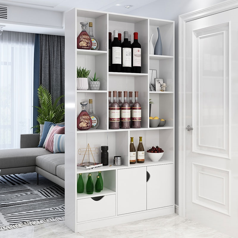 迪玛森简约现代酒柜靠墙餐厅吧台一体柜家用进门玄关隔断柜多功能餐边