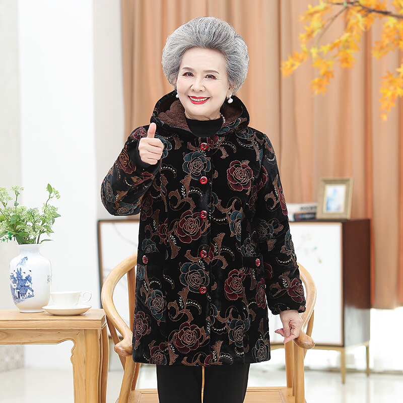 迪鲁奥(DILUAO)50岁60岁妈妈婆婆穿的棉服外套中老年人冬装女奶奶装棉袄加厚妈妈外套秋冬老人衣服太太棉衣 紫色金麦穗单件棉衣 5XL【建议145-160斤】