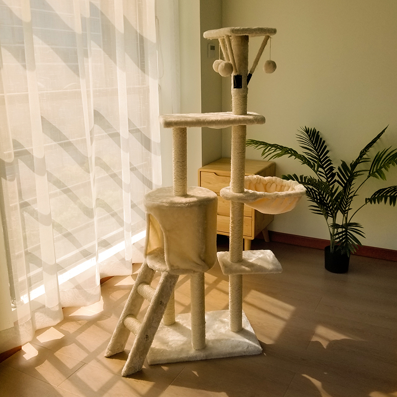 猫爬架猫窝猫树一体猫咪多层跳台夏天爬猫架通天柱树屋多功能架子高清大图