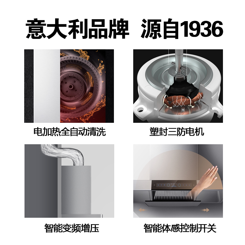 方帅(FOSHUAI)大功率25m³大吸力欧式抽油烟机单机 家用顶吸式吸烟机脱排排烟罩 A16 智能体感自动清洗自清洁