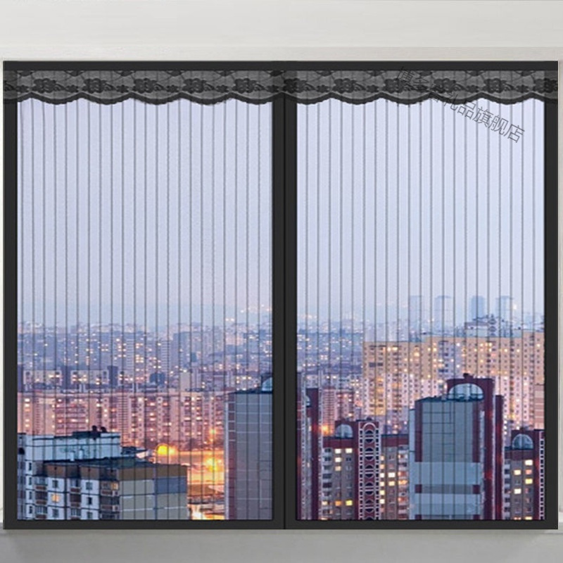 夏季防蚊磁性纱窗网窗帘魔术贴窗纱自粘纱门门帘窗户加密隐形网纱