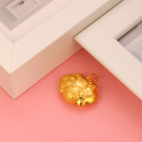 金一 足金 进宝金锁精品儿童黄金吊坠 健康成长宝宝金锁挂坠满月出生宝宝礼物(计价) ABB003