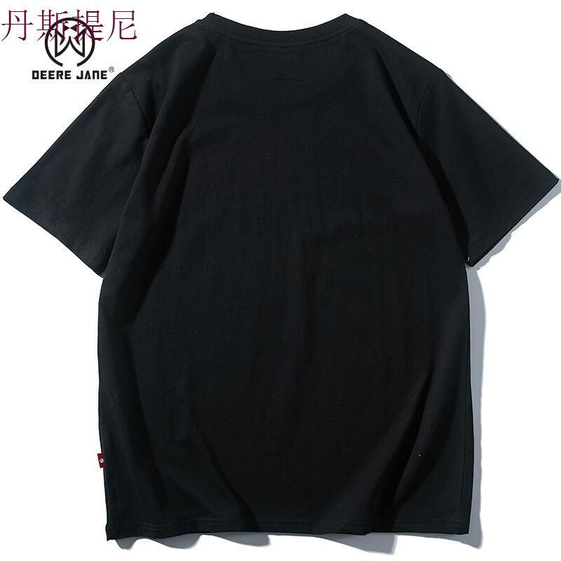 DeereJane创意趣味文字印花T恤男夏季个性潮流短袖体恤休闲衣服