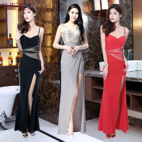 2017显瘦KTV桑拿技师长裙夜店女装性感晚礼服长款夜场工作服