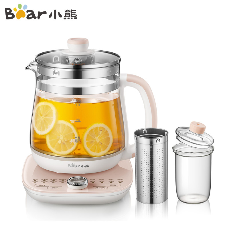 小熊(Bear)养生壶 YSH-C15B5 1.5L家用多功能智能保温花茶壶加厚玻璃电热水壶办公室煮茶壶烧水壶苏宁自营