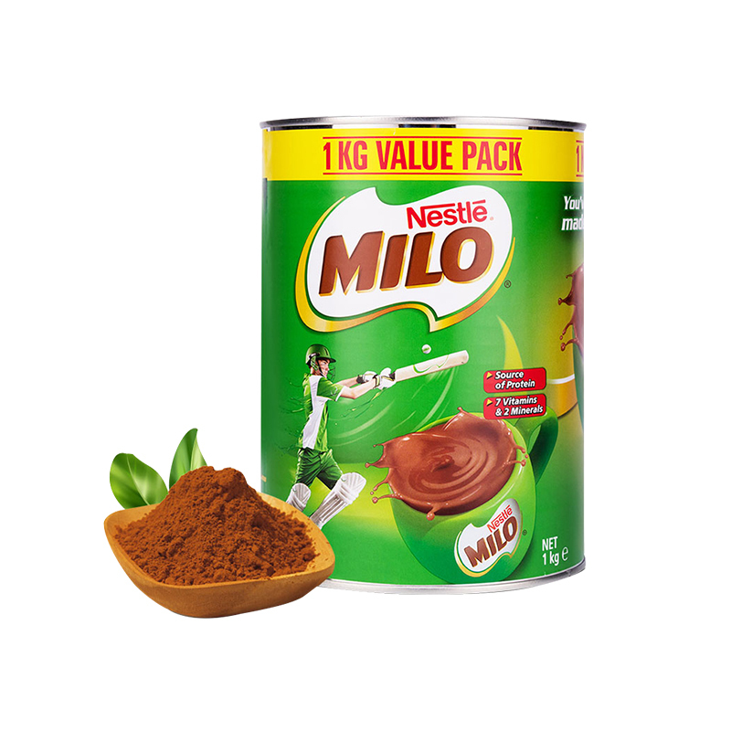 [瘦界增肥神器]雀巢美禄(Milo) 热巧克力可可粉冲饮 1kg/罐 1000g 进口食品 荷兰进口