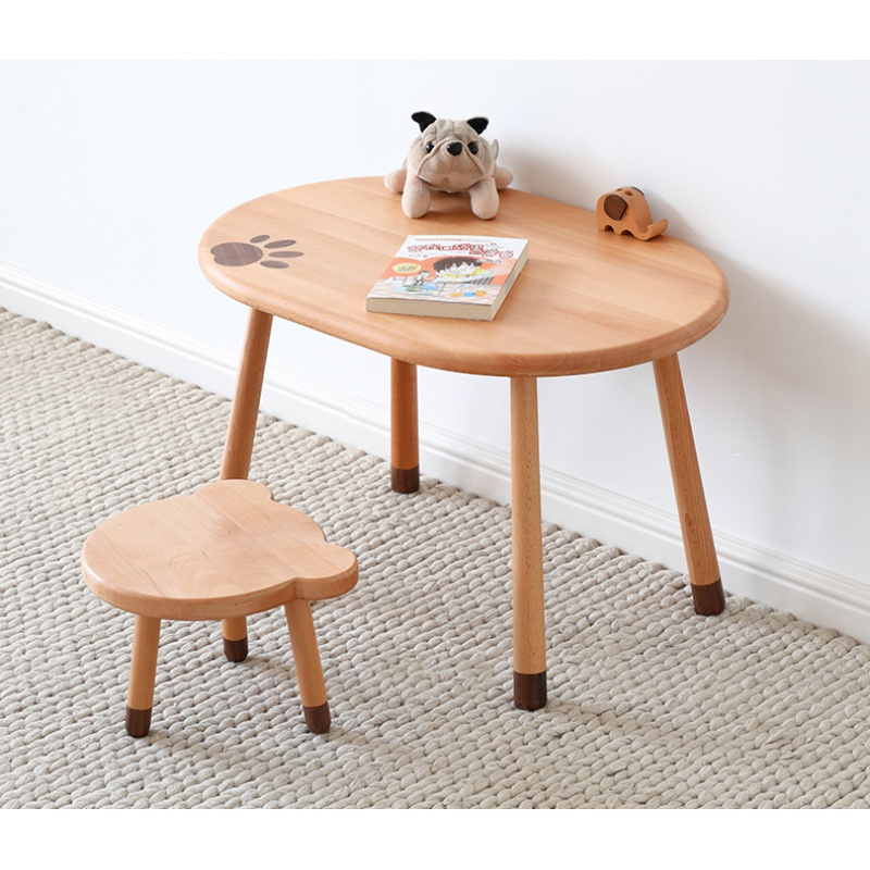 符象原始原素实木儿童学习桌简约现代学生书桌手工桌写字桌椅