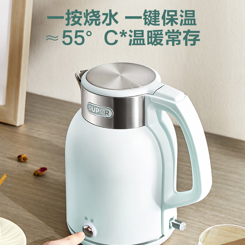 苏泊尔(SUPOR)2L大容量 316L不锈钢一键保温大角度开合电水壶 SW-20S88A高清大图