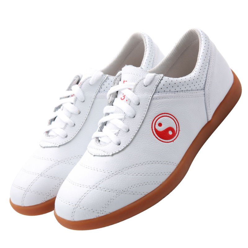 武士龙太极鞋女真皮软牛皮武术鞋男牛筋底太极拳练功鞋运动鞋夏季_1