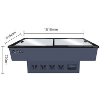 华美(Huamei)1.8米商用卧式展示柜 海鲜市场菜场大容量卧式冰柜 超市冷柜岛柜海鲜岛柜-HD-1800S