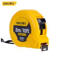 得力 DL9003Y 钢卷尺盒尺伸缩尺米尺公英制 3m*16mm 3个起订