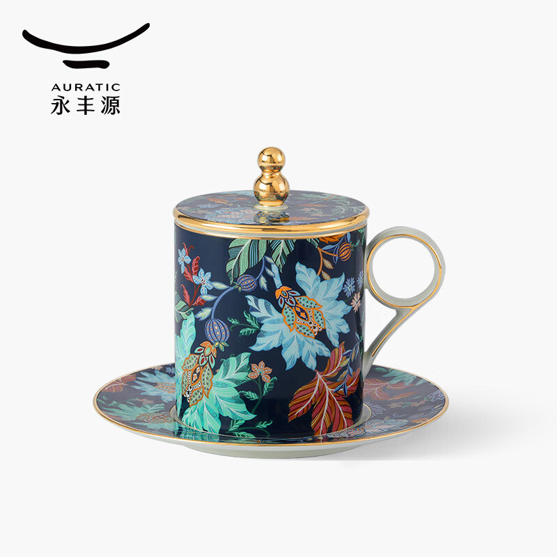 永丰源幸福满园-3件套盖杯(蓝/有底花纸)