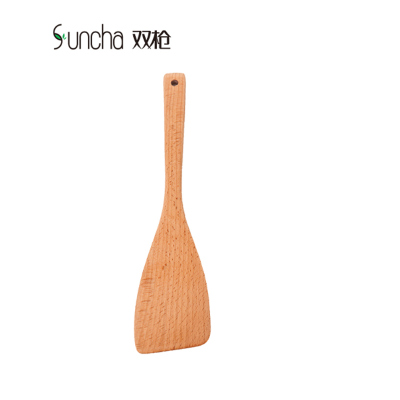 双枪 (Suncha) 榉木铲子勺子锅铲餐具木铲炒菜铲木质不沾锅不粘锅铲320mmCZ3301