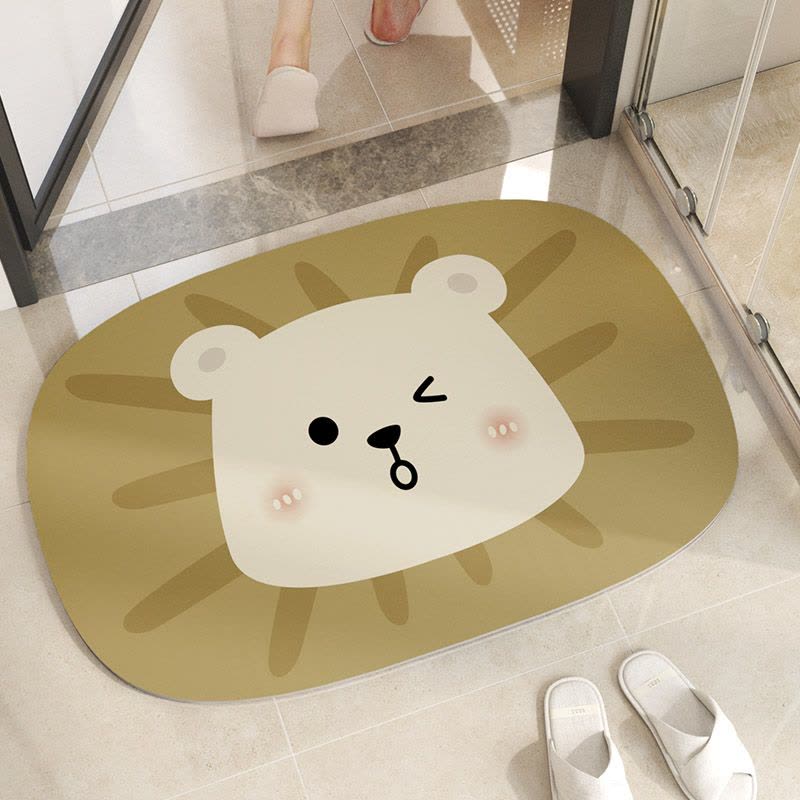 卫生间吸水地垫硅藻泥垫子浴室速干门垫厕所门口脚垫卡通防滑地毯图片