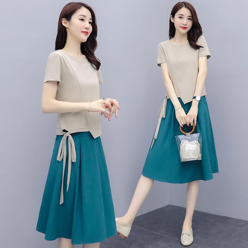 愫惠君(suhuijun)女士套装 愫惠君套裙女2021年夏季新款时尚休闲针织