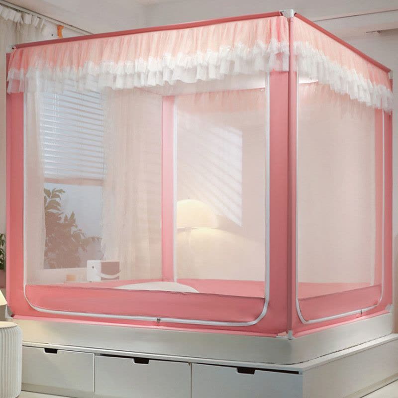 家用蚊帐2023新款卧室1.8m双人1.5米床蒙古包儿童防摔免安装1.2米图片