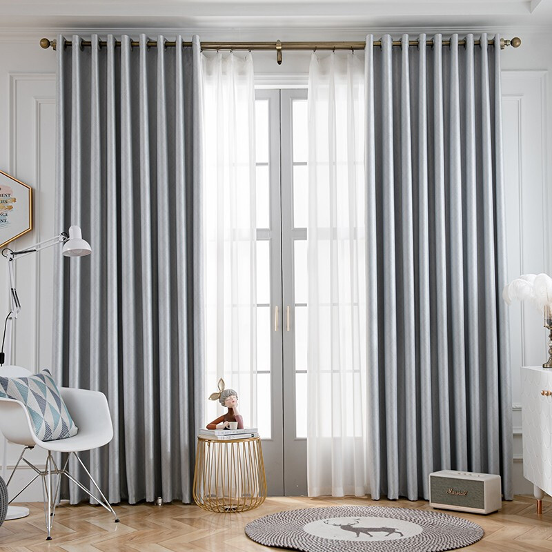 纯色窗帘 遮光窗帘 布艺窗帘 100*270cm 米高清大图