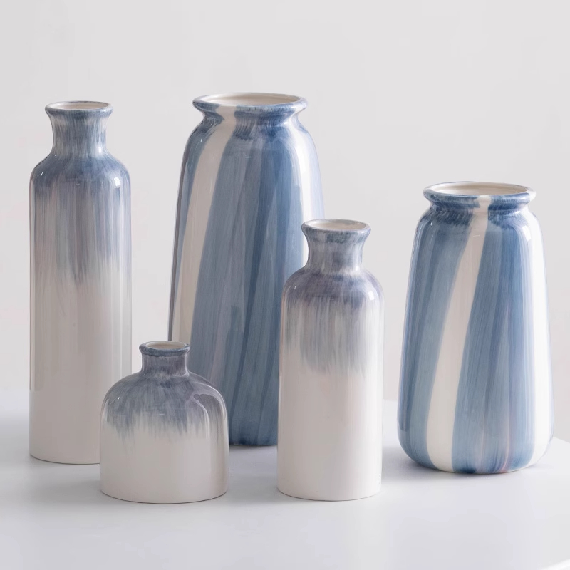 茹洋 手绘蓝色简约ins风陶瓷谷云.款小(蓝墨) 个高清大图