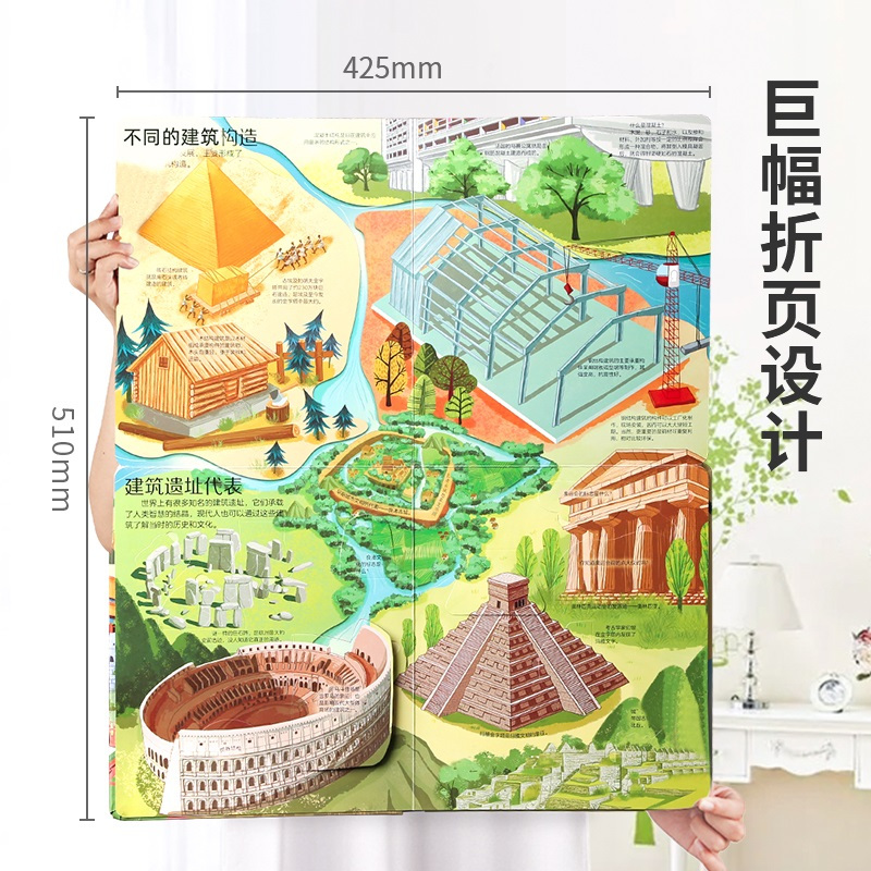 揭秘古诗词 [正版]小眼睛揭秘系列儿童翻翻书 揭秘建筑立体书 3-6岁少儿百科全书儿童3d垃圾立体书百问百答绘本故事书育