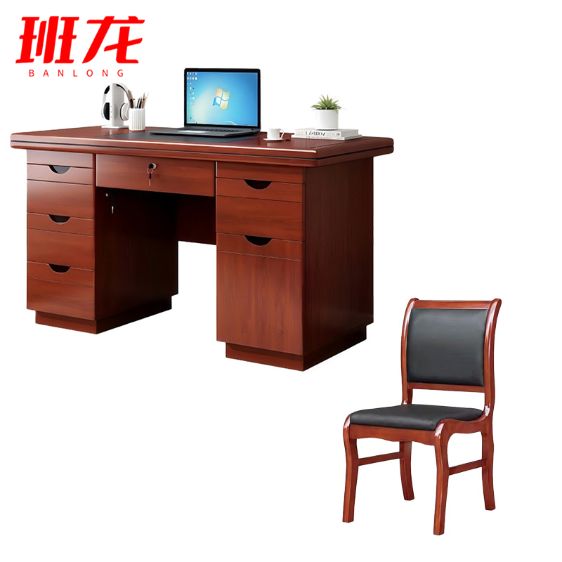 班龙电脑桌1.2m+椅子套高清大图