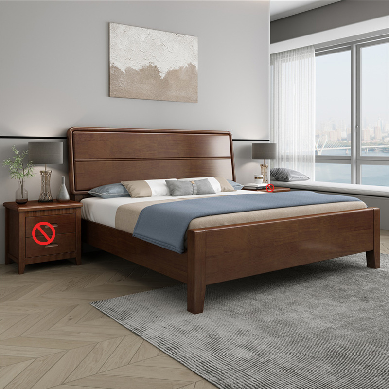 中豫鑫泽 ZYXZ4022901实木床简约1.2米单人床 胡桃色高清大图